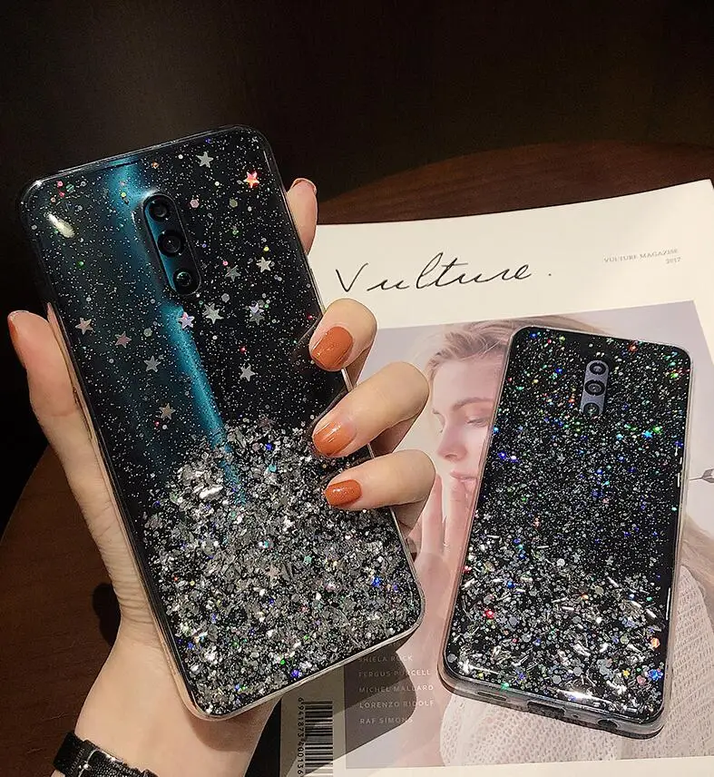 Для OPPO Reno 10X zoom Z phone shell мягкая оболочка прозрачная Вспышка порошок блестки