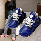 Кроссовки женские яркие на толстой подошве, Повседневная модная обувь в Корейском стиле, с бантом, Модные кеды