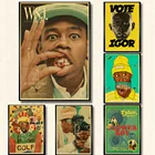 Плакаты Tyler The Creator в стиле хип-хоп, рэпер, звезда, ретро, настенная живопись, винтажная крафт-бумага, принты для декора домакомнатыбара
