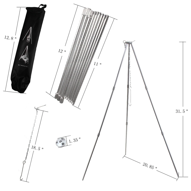 Открытый Кемпинг барбекю висит штатив портативный складной гриль для пикника