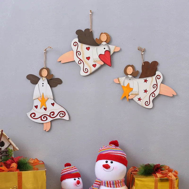 

Nordic Style Star Wooden Angel Pendant Hanging Ornament For Kids Room Decoration Wall Hanging Christmas Tree Hanging Ornament