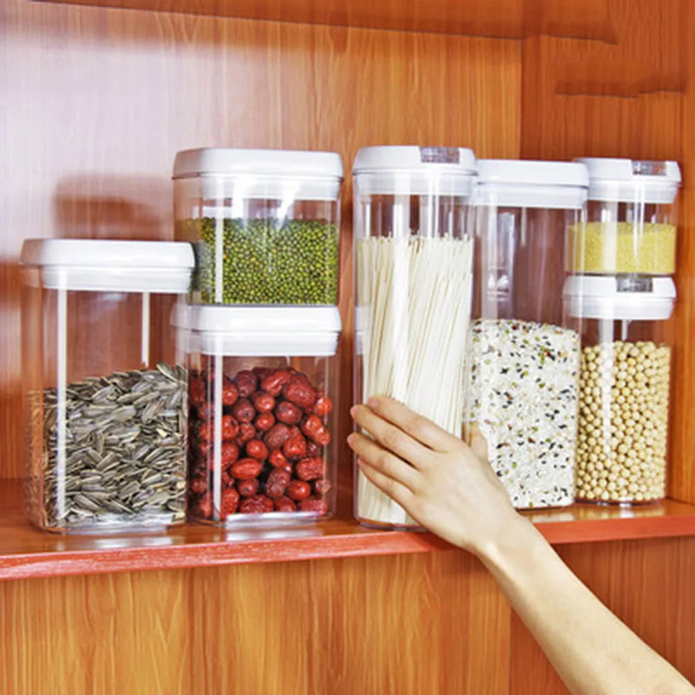 Пластиковая баночка для хранения продуктов прозрачный герметичный контейнер