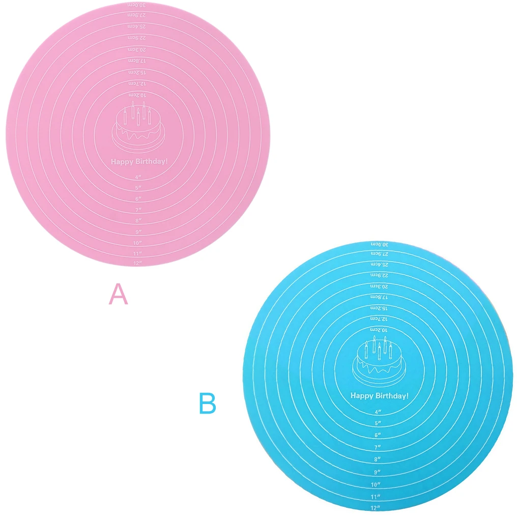 Силиконовый коврик для выпечки со шкалой с антипригарным рисунком круглый