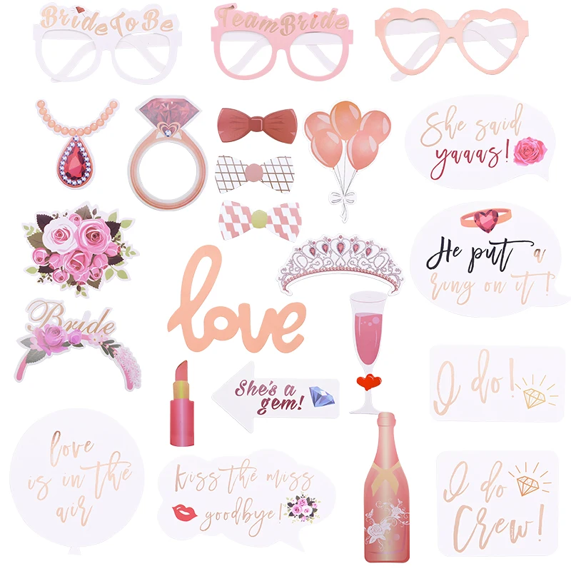 photo props Розовое золото буквы "Bride to be" Фольга шар кольцо с бриллиантом шар девичник вечерние украшения свадьбы свадебный душ расходные материалы - Цвет: photo props