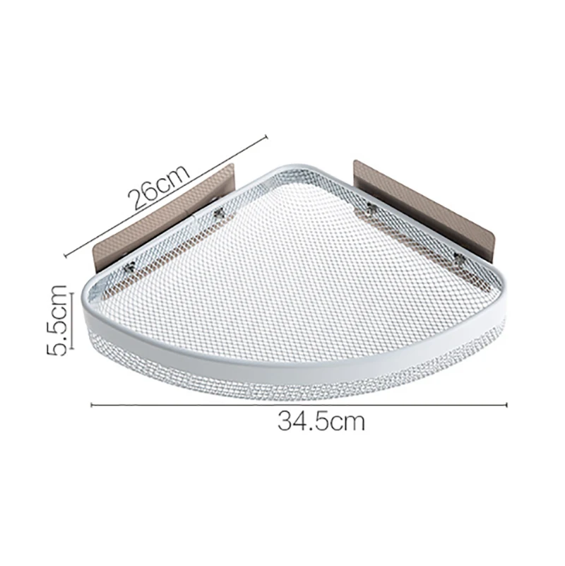 

Bathroom punch corner rack shower rack cooked iron shampoo storage rack no punching with suction cup kitchen accessories tools