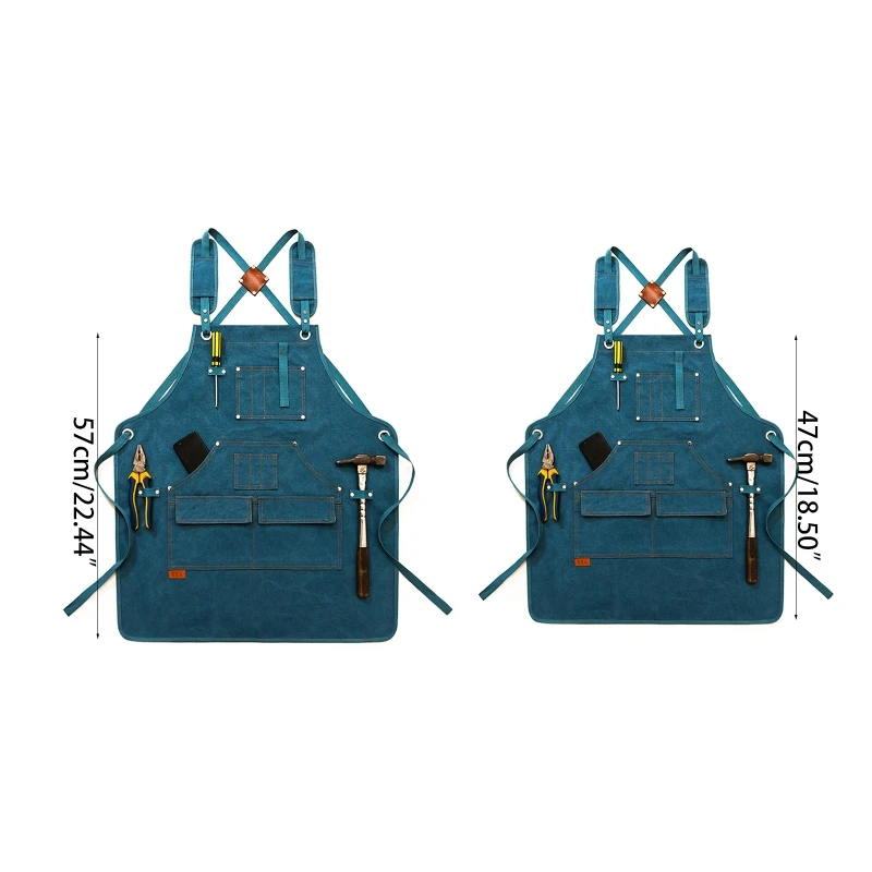 

Children Durable Goods Heavy Duty Waxed Unisex Canvas Work Apron Straps Adjustab