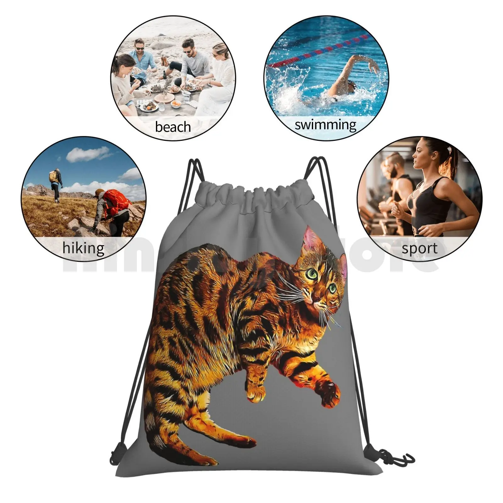 

Bengal Cat Kitten Backpack Drawstring Bag Riding Climbing Gym Bag Bengal Cat Bengals Bengal Cat Cats Kitten Leopard Kittens