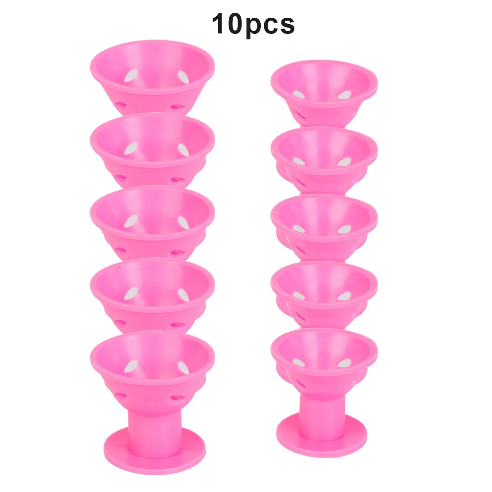 pink 5 big 5 small 10/20/30pcs/set Magic Hair Care Rollers for Curler Sleeping No Heat Soft Rubber Silicone Hair Curler Twist Hair Styling DIY Tool - Цвет: pink 5 big 5 small