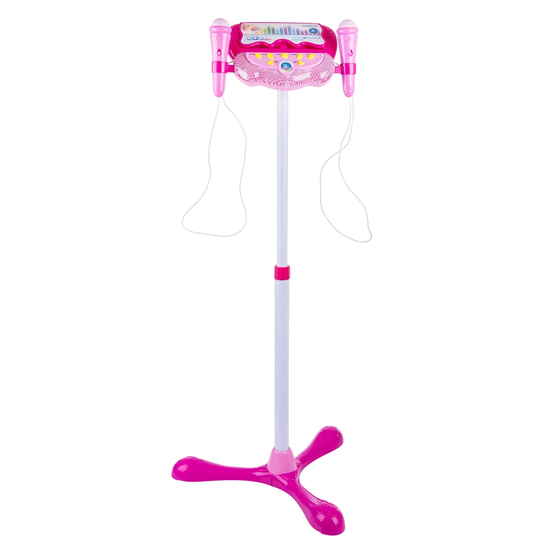 

Children Karaoke Song Machine Microphone Stand & Lights Toy Brain-Training Toy For Children Educational Toys Birthday Gift- Pink