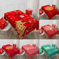 new year red table cloth waterproof oilproof tablecloth home decoration kitchen table cover