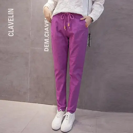 2019 New Spring &amp Autumn Cotton Linen Solid color Long Pants women vintage Trousers Girls Mori pant DW881 | Женская одежда