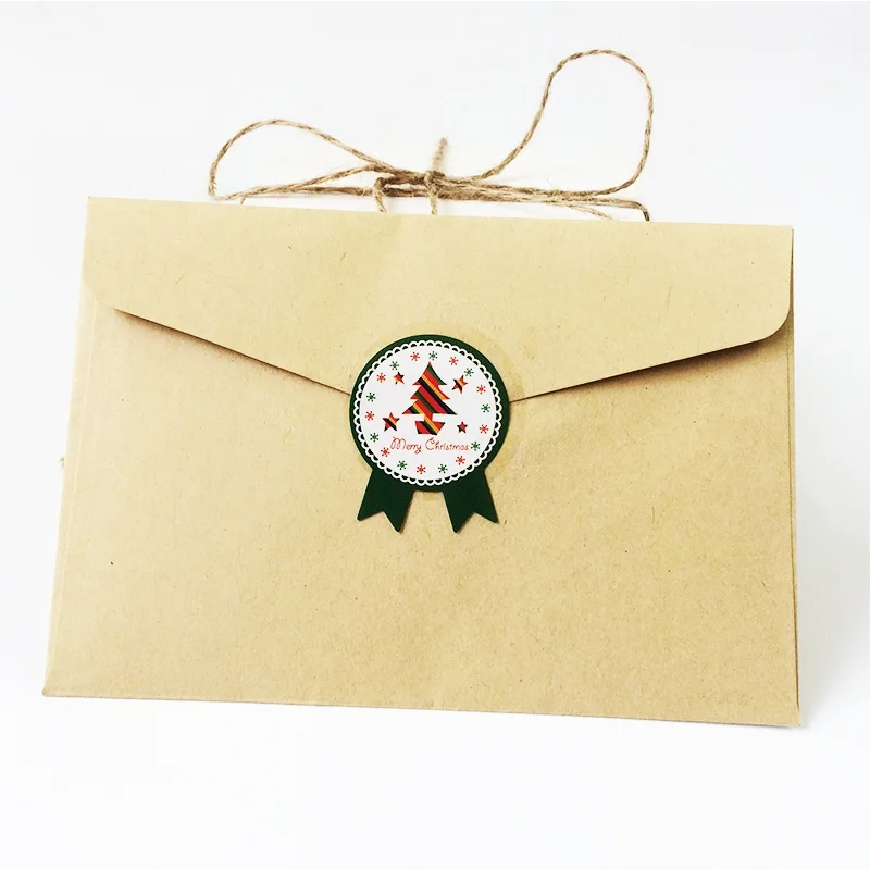 80 шт./лот наклейка с рождественской елкой и оленем декоративные этикетки