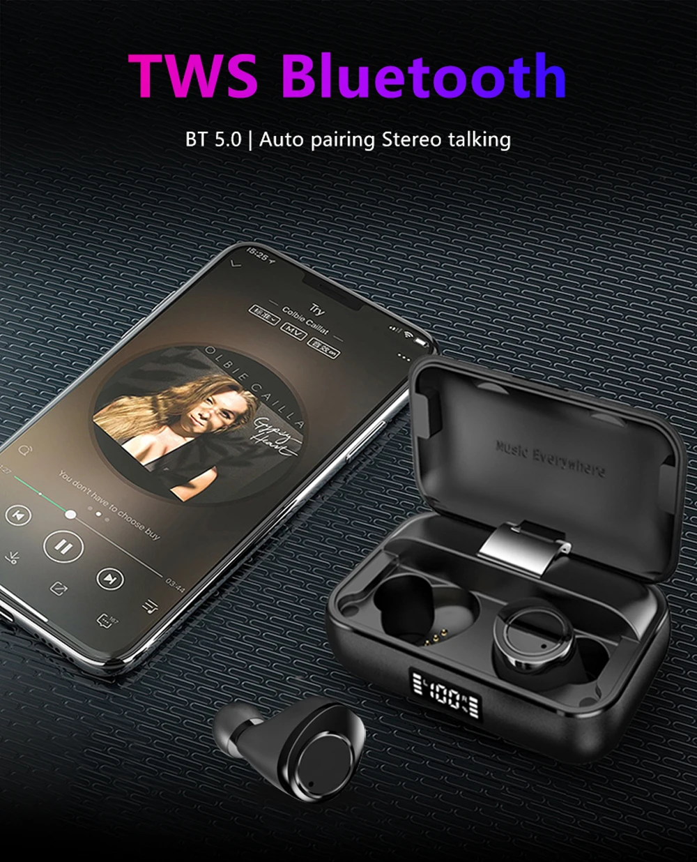 X13 Bluetooth 5,0 беспроводные наушники с микрофоном Светодиодный дисплей питания 3500 мАч зарядный чехол IPX7 водонепроницаемый