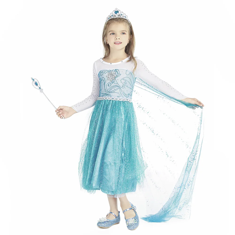 

Christmas Princess Lace Fluffy Skirt Anime Frozen Aisha Cosplay Costume Holiday Carnival Party Dresses Elegant Girls Bodysuits
