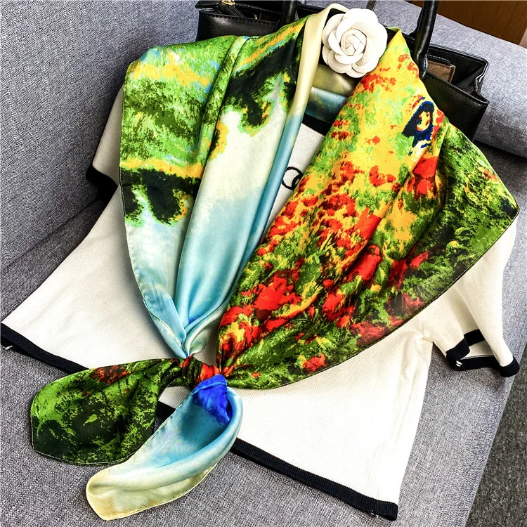 

Fashion Women Neck Scarf Shawl Wrap Foulard Female Headband Pashmina Neckerchief Printed Spring Bandana Scarves 2021 New