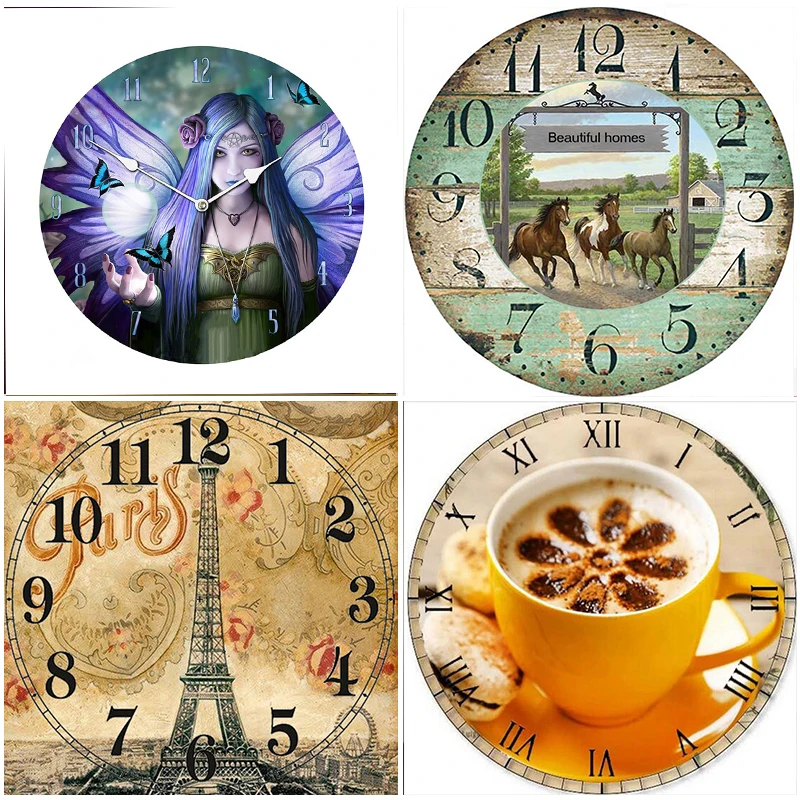 

Картина с часами 5D «сделай сам», алмазная живопись, украшение, полноразмерная картина, домашняя полноразмерная Вышивка крестиком, Алмазная ...