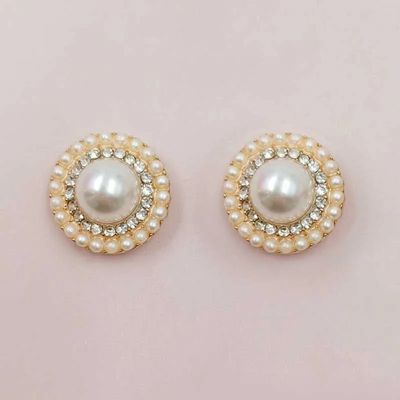 Новинка 2019 50 шт. круглые жемчужные пуговицы Стразы для рукоделия Свадебный