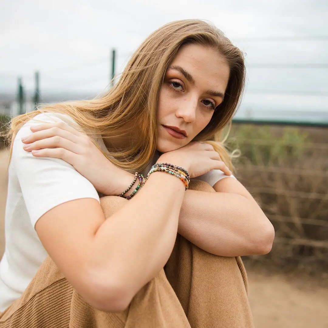 OAIITE 8 Pcs/Set Tiger Eye Turquoise Amethyst Beads Bracelets Bangles Women Mini Natural Stone Bracelet Set Yoga Energy Jewelry