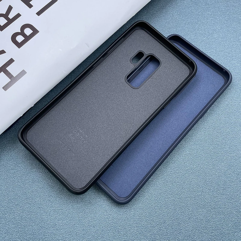 Жидкий силиконовый чехол для Samsung Galaxy S9Plus S9 с шелковистым мягким сенсорным