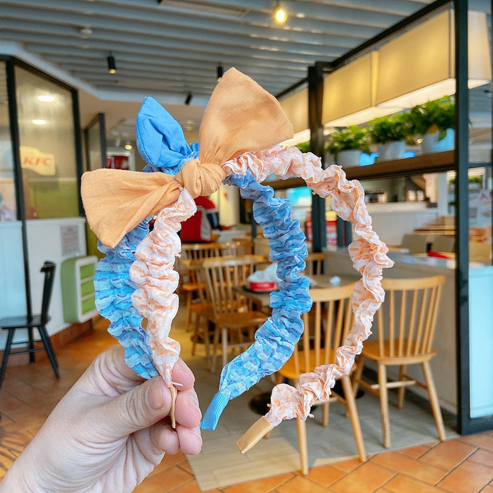 

Korean Children Cute Headbands Simple Lace Floral Bow Headband Embroidery Hair Hoop