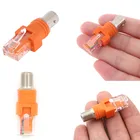 1 шт., коаксиальный переходник с гнездом RF на штекер RJ45, коаксиальный адаптер, коннектор RJ45 для RF, разъем BNC F-Type