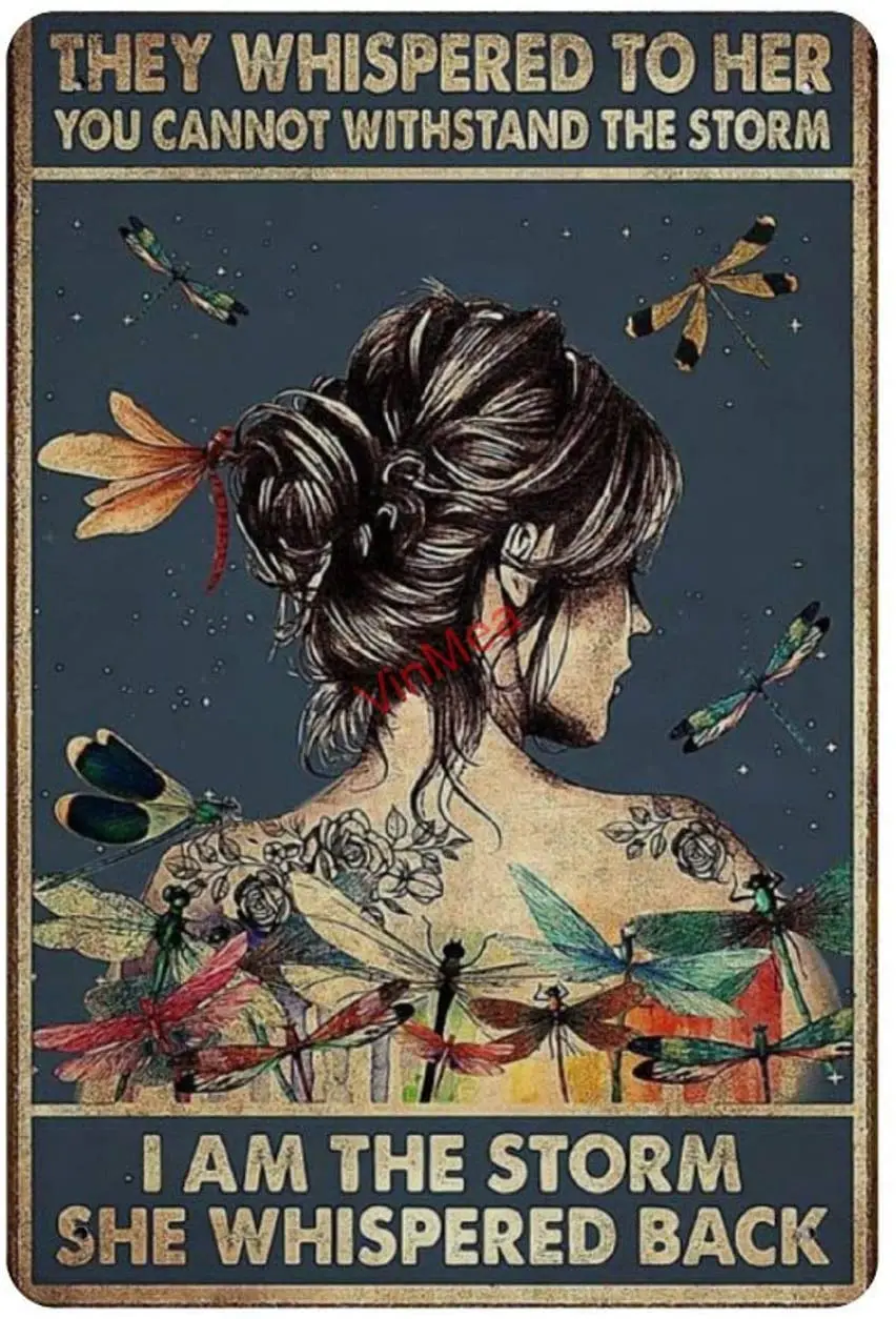 

Винтажный металлический знак в стиле ретро, они шепот ей, вы не сможете выдерживать воспроизведение шторма, металлический жестяной знак, На...