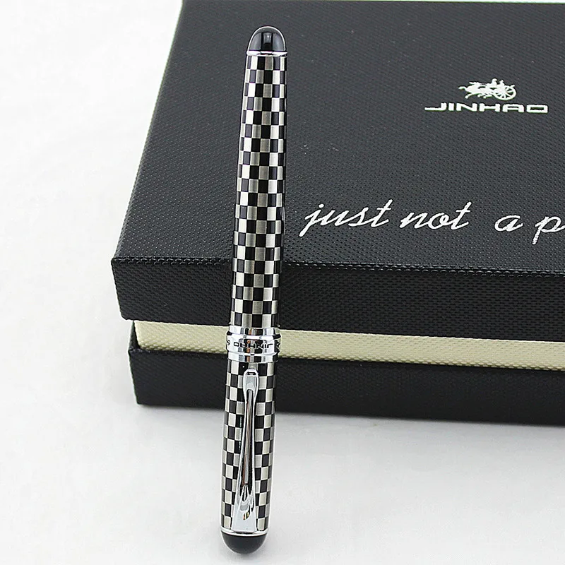 Роскошный бренд Jinhao 750 самопишущее перо полностью металлический Серебряный зажим 0,5 мм Письменные ручки Канцтовары офисный школьный принадлежности