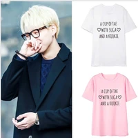 kpop suga same paragraph pink t shirt women korean casual student summer tshirt women cotton hip hop harajuku shirt tops gothic