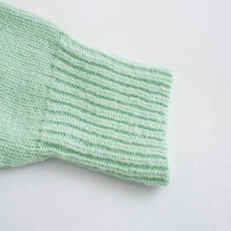 

YNZZU 2020 Winter Solid Green Wool Turtleneck Warm Sweater Women Casual Long Sleeve Female Jumper Pullovers AT657