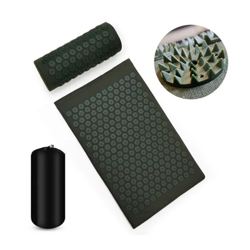 

Massager Yoga Mat Cushion acupressure Massage Mat Sets Spike Fitness yoga Pilates Relieve Stress Back Pain Applicator kuznetsov