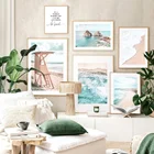 Скандинавское море пляжные волны Цитата деревянные скандинавские стены Искусство Холст Картина морской пейзаж плакаты принты картинки для декора гостиной