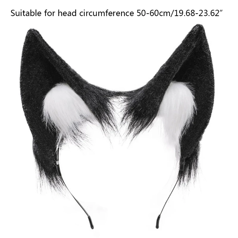 

Faux Fur Ears Plush Headbands Hairband Women's Man's Lovely Lolita Hair Accessories for Christmas Party Cosplay Costume