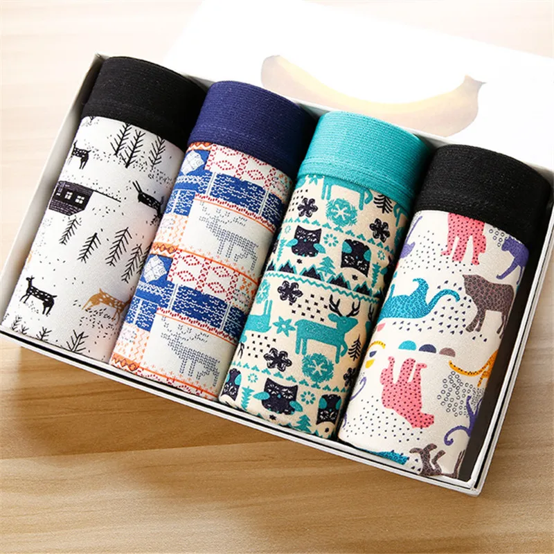 Мужские трусы боксеры с модным принтом мужские из модала футляры нижнее белье