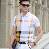 2020 summer polo shirt mens brand clothing cotton short sleeve business casual plaid designer homme camisa breathable plus size