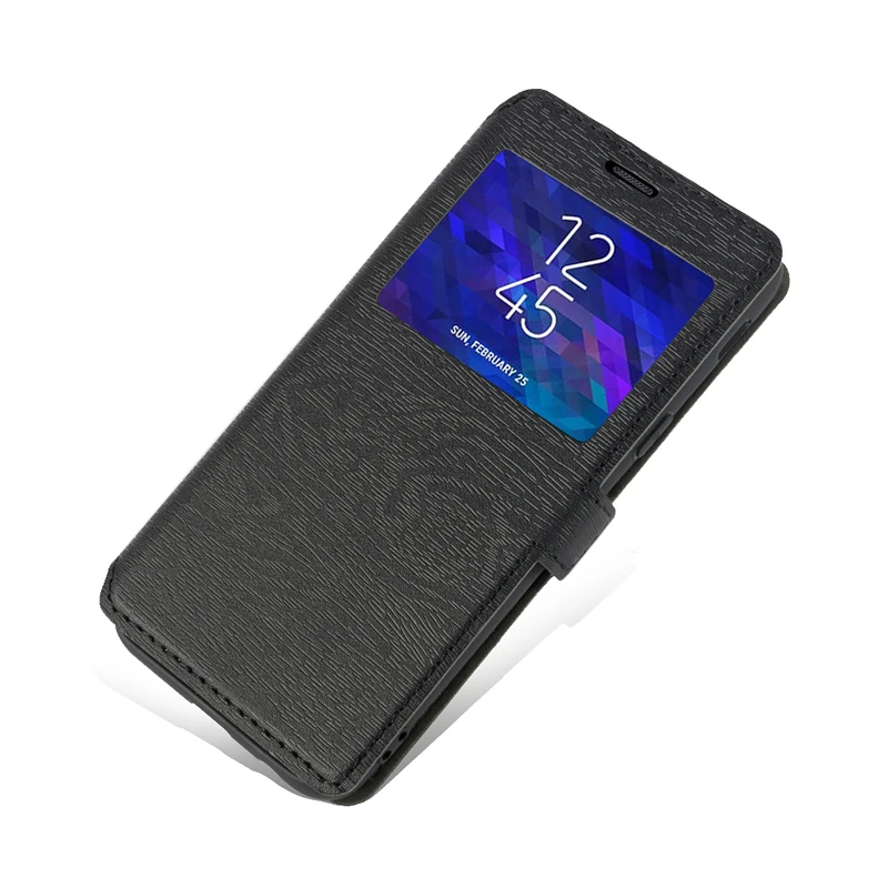Black Чехол-сумка из искусственной кожи для LG K40, флип-чехол для LG K40, чехол-книжка с окошком для просмотра, мягкий силиконовый чехол из ТПУ - Цвет: Black