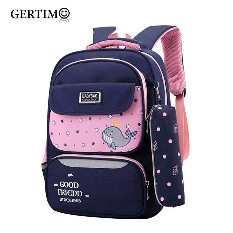 Primary Children Cute Cartoon Animal Printing Waterproof School Bags Boys Girls Orthopedic Schoolbags Backpacks Kids Schoolbags