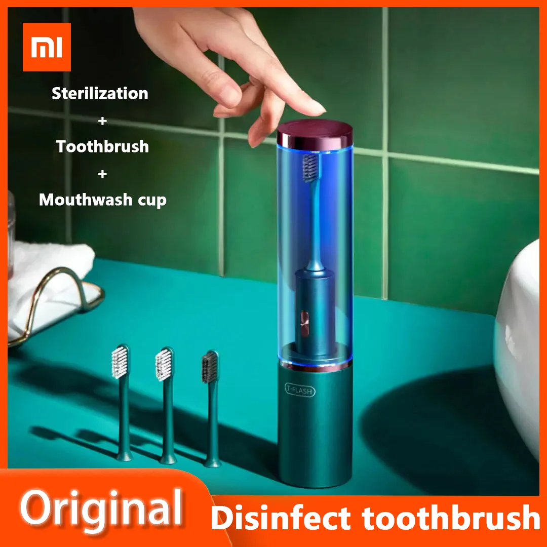 

Xiaomi T-FLASH 3 in 1 Disinfection Sonic Toothbrush Inductive Charging Portable Electric Set With Mouthwash Cup and Brush Heads