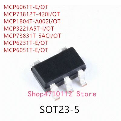 10 шт MCP6061T-E/OT MCP73812T-420I/OT MCP1804T-A002I/OT MCP3221A5T-I/OT MCP73831T-5ACI/OT MCP6231T-E/OT IC