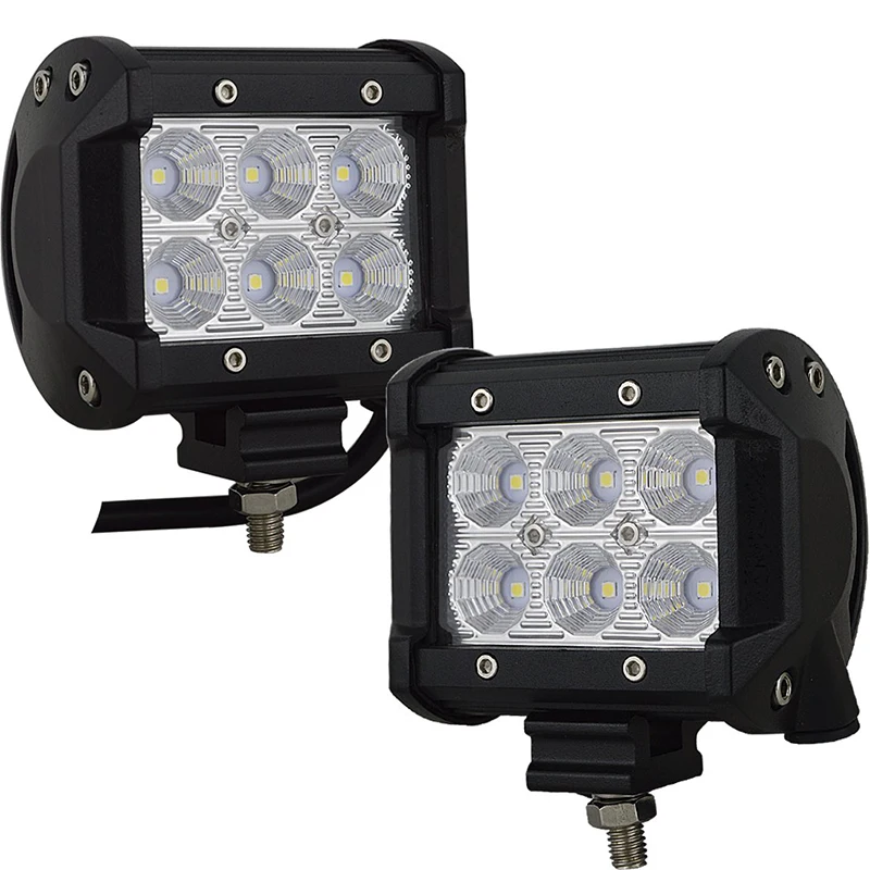 18w Flood Beam SKYWORLD 2 шт. " дюймов 18 Вт 27 Вт 48 Вт внедорожная точечная Светодиодная рабочая лампа прожектор светильник бар для автомобиля 4WD грузовик Трактор Лодка прицеп 4x4 внедорожник ATV - Цвет: 18w Flood Beam