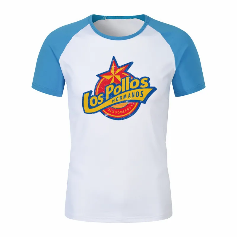 Мужская модная футболка LOS POLLOS футболка с надписью Hermanos Chicken Brothers повседневные футболки с короткими рукавами хипстерская уличная одежда топы - Цвет: P1754C-skyblue