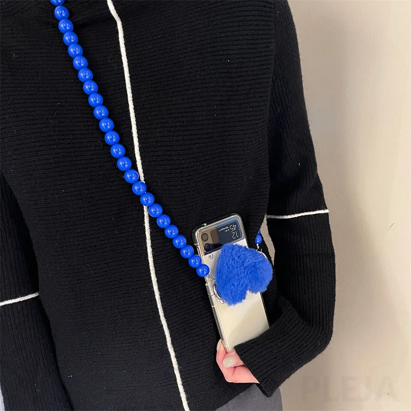 Милый плюшевый чехол для телефона с украшением в форме сердца Samsung Galaxy Z Flip 3 Flip3