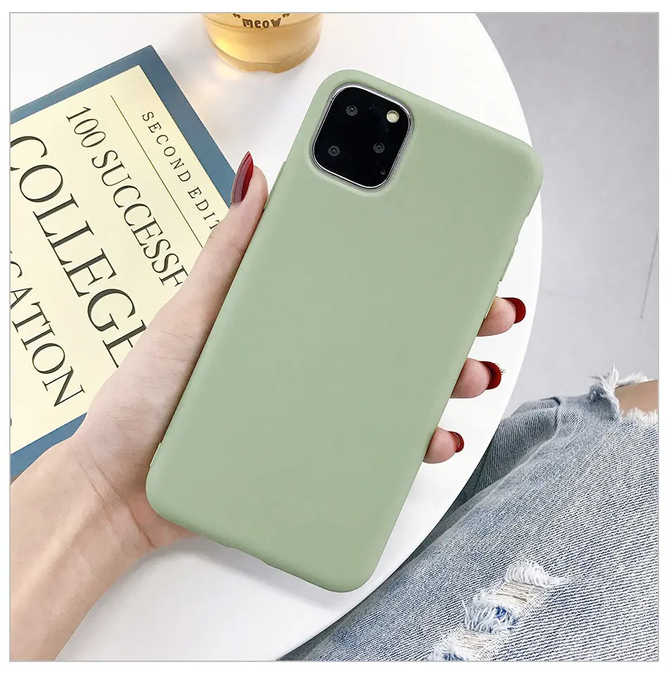 KJOEW карамельный цвет чехол для телефона s для iphone 11 Pro Max XR X XS Max 6 6S 7 8 Plus милый простой однотонный Мягкий силиконовый чехол