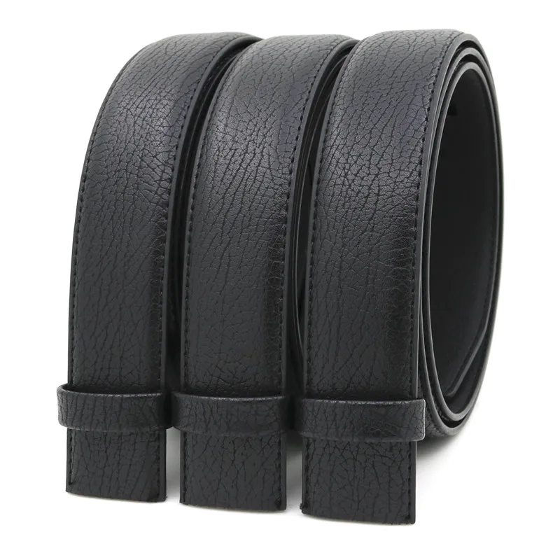 

New Belt Strap Artificial Leather PU Black Color Automatic Belts Without Buckle Ratchet Men Belt High Quality