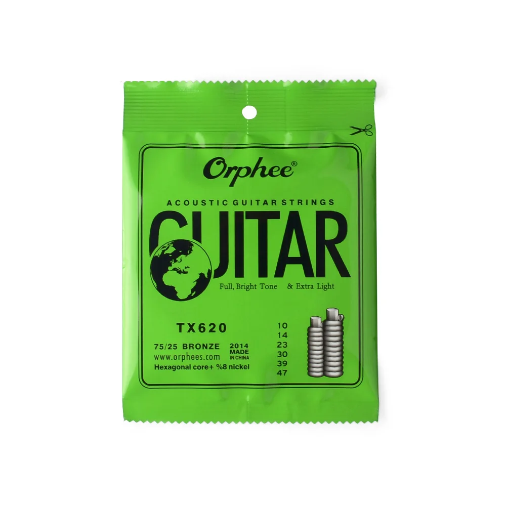 010 TX620 Orphee Струны для акустической гитары 011-052 дюймов из высокоуглеродистой стали шестиугольные струны из сплава Orphee TX620 TX630 TX640 аксессуары - Цвет: 010 TX620