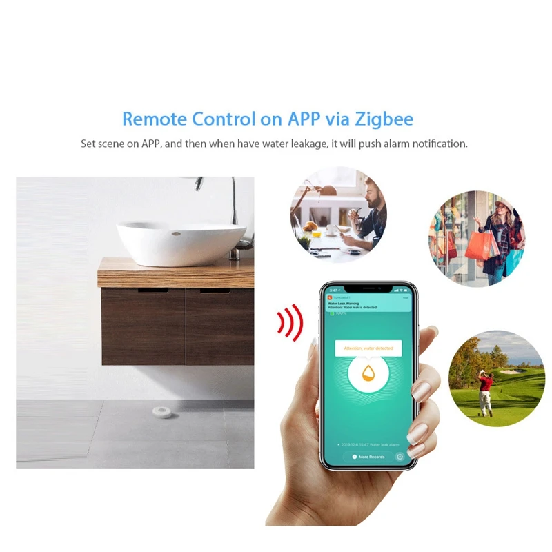 Zigbee умный дом датчик утечки воды беспроводной детектор наводнения обнаружение