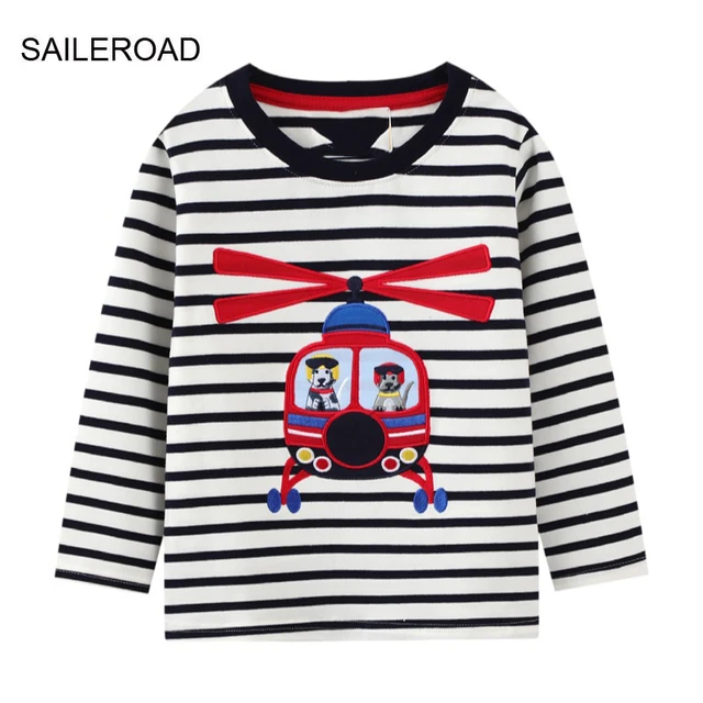 SAILEROAD 2-7T Helicopter Boys Autumn Tops Fall Long Sleeve T Shirts Kids Baby yoda T Shirt Cotton Toddler Children Clothes 1