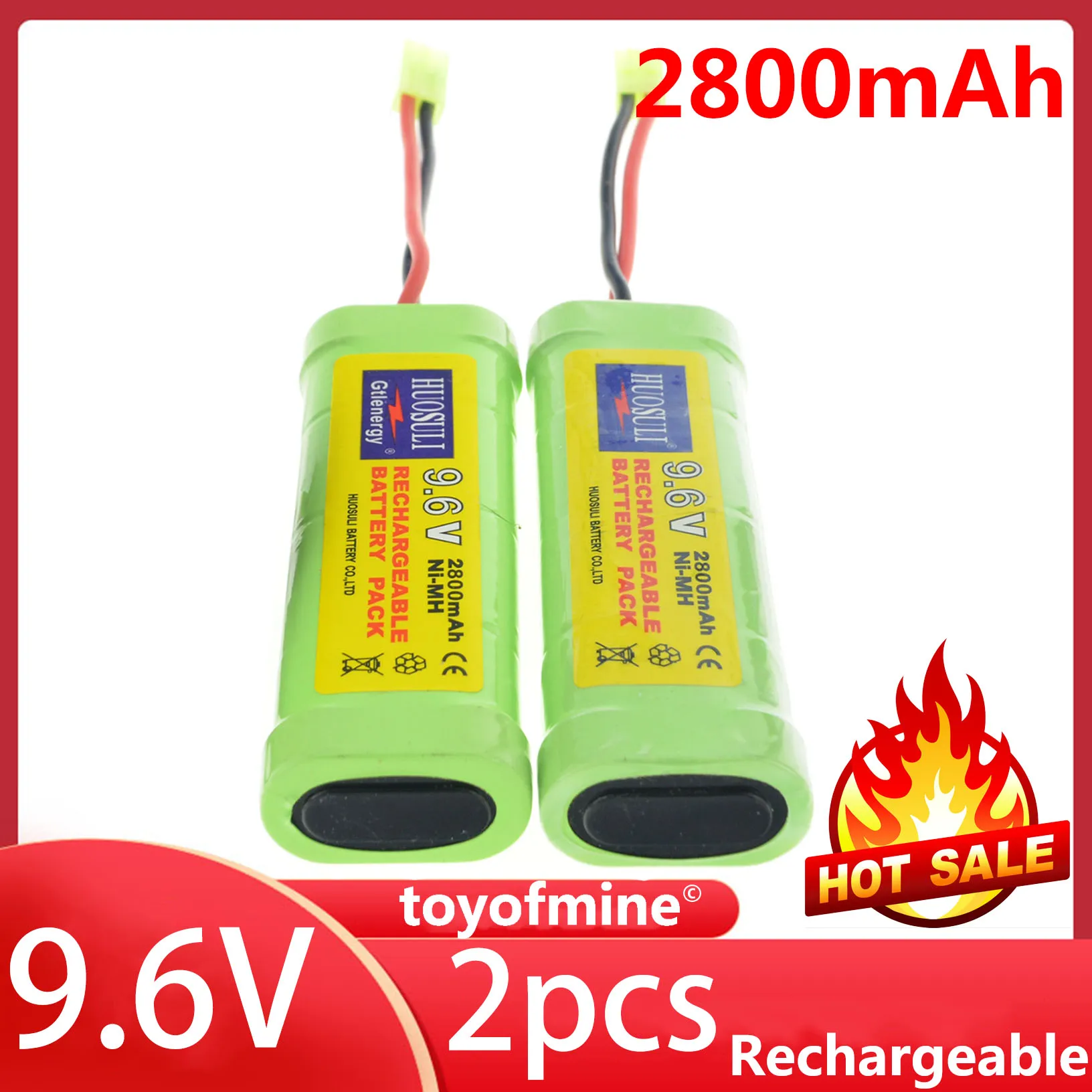 2шт 9 6 V NiMH 2800mAh Аккумулятор RC Танк автомобиль страйкбол | Электроника