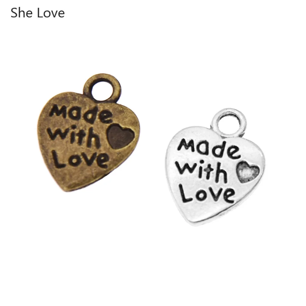 Детская Металлическая в форме сердца этикетки для одежды ручной работы 50 шт.