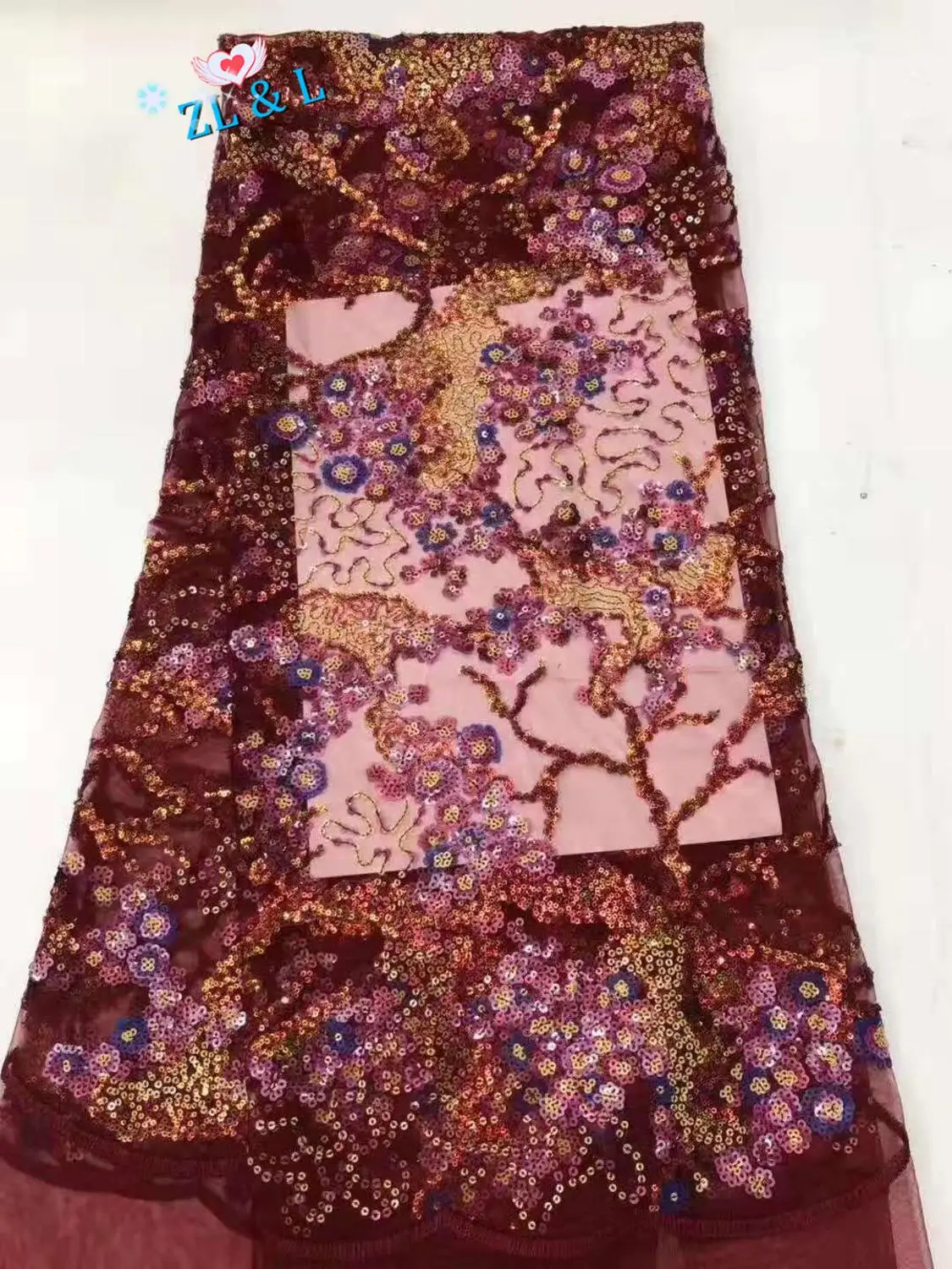 Высококачественные блестки плоские вышитые цветочные Африканские кружева ткань