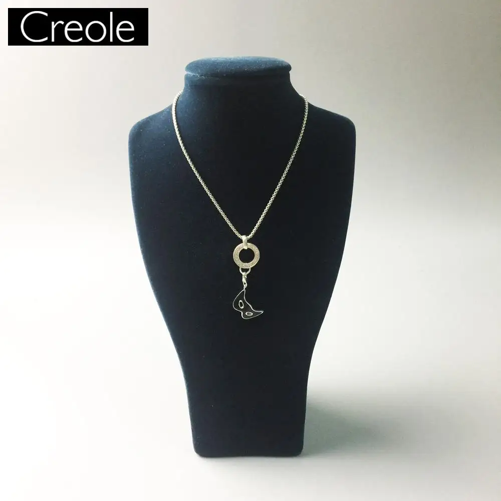 Очаровательный кулон серебряный черный маска 2018 модные украшения классический